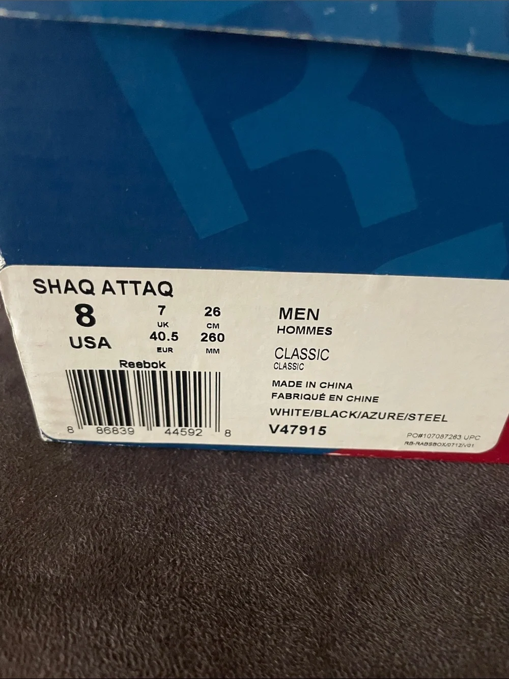 Reebok Men’s White Black Blue High-Top Sneakers